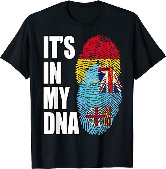 Fijian And Ghanaian Mix DNA Flag Heritage T-Shirt