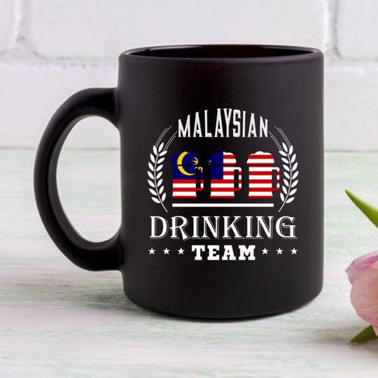 Personalized Coffee Mug Beer Malaysian Drinking Team Malaysia Flag