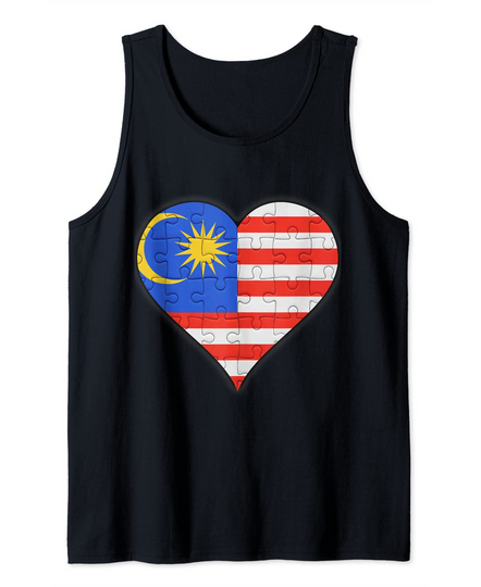 Malaysia Flag Heart Tank Top