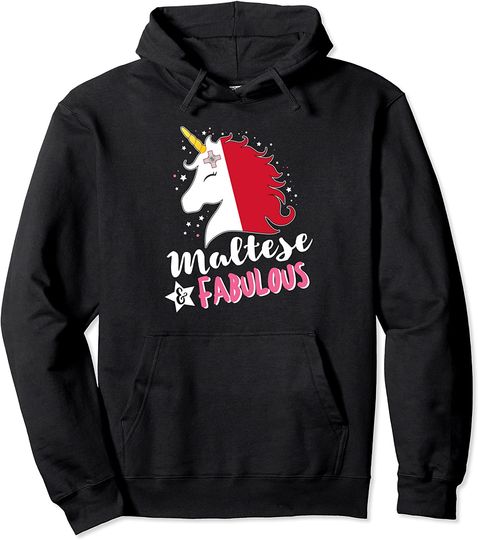 Unicorn Malta Flag Pullover Hoodie
