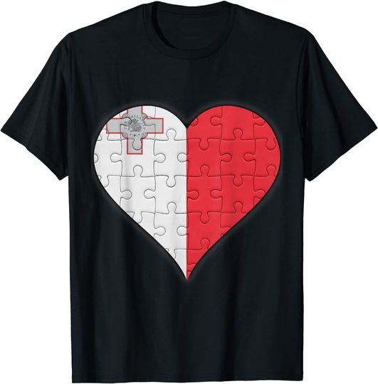 Malta Maltese Flag Heart T-Shirt