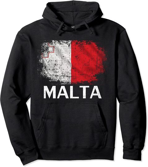 Vintage Malta Flag For Maltese Gift Pullover Hoodie