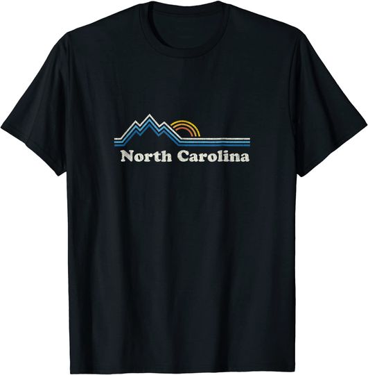 Retro North Carolina NC Vintage Mountains T Shirt