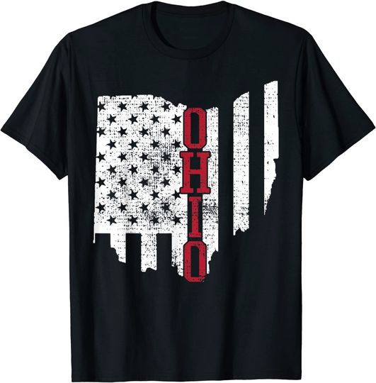 Ohio USA US Flag States Vintage T Shirt