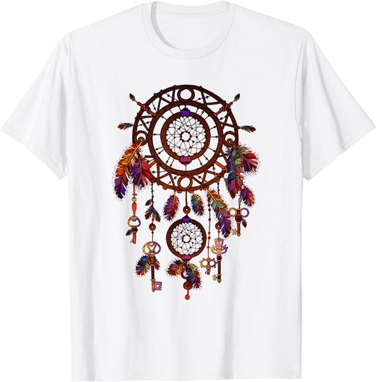 Colorful Dreamcatcher Feathers Native American Indian Tribal T-Shirt