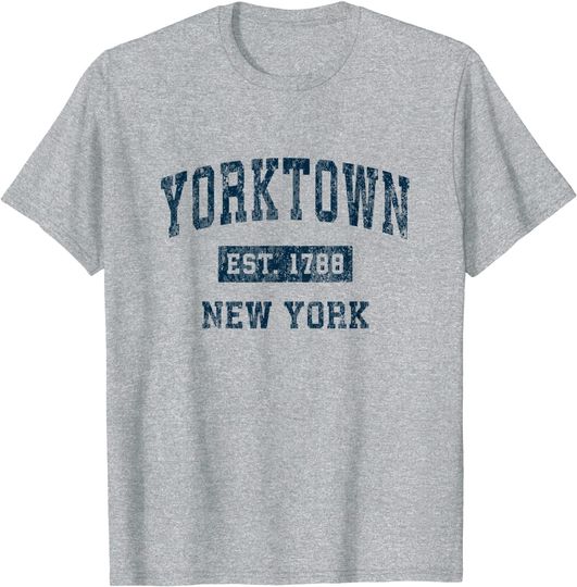 Yorktown New York NY Vintage Sports Design Navy Print T-Shirt