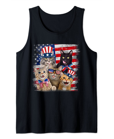 Cat Happy Freedom Day Cat Lovers Tank Top