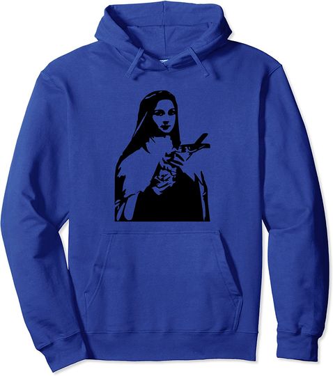 St Therese Christian Saint Image Pullover Hoodie