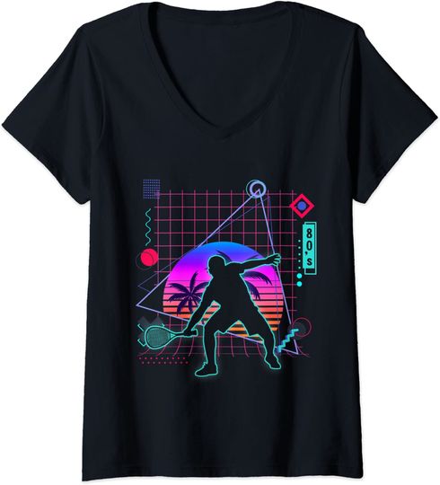 Squash Player Aesthetic Vaporwave 80s Style Squash Lover T-shirt