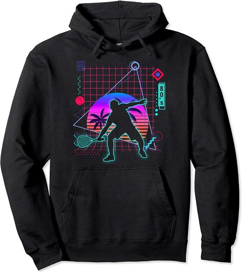Squash Player Aesthetic Vaporwave 80s Style Squash Lover Pullover Hoodie