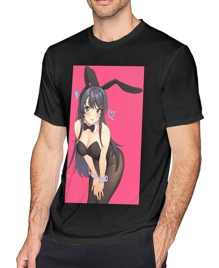 Mai Sakurajima Rascal Girl Fashion Man ComfortSoft Short Sleeve Shirts Muscle Gym Workout Athletic Shirt