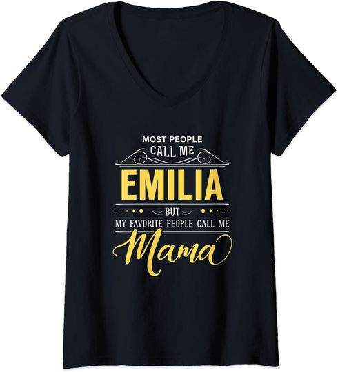 Emilia Name Shirt - My Favortie People Call Me Mama T-shirt