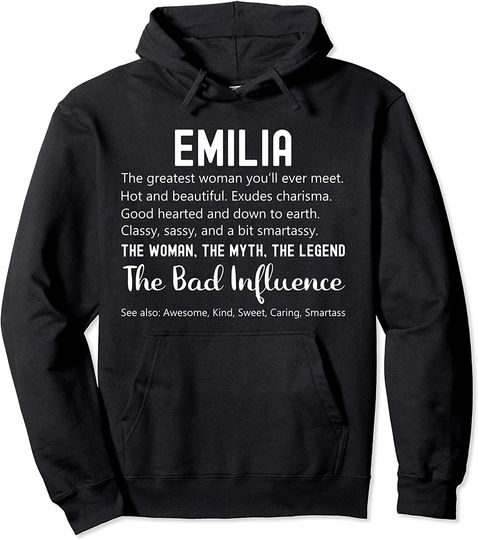 Birthday Personalized Name Gift For Emilia Pullover Hoodie