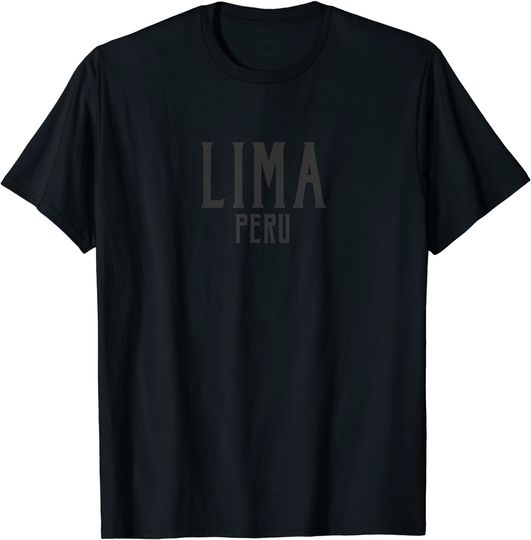 Lima Peru Vintage Text Black T Shirt