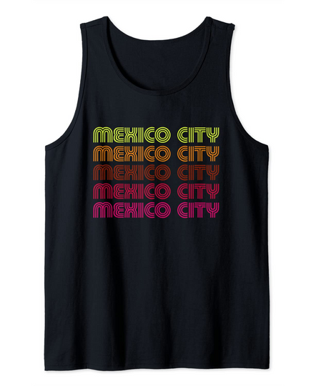 Retro Mexico City Inline Font Disco Tank Top