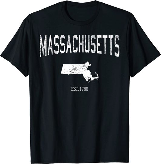 Massachusetts T Shirt Vintage Sports Design MA T Shirt