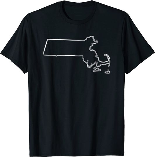 Massachusetts State Outline T Shirt