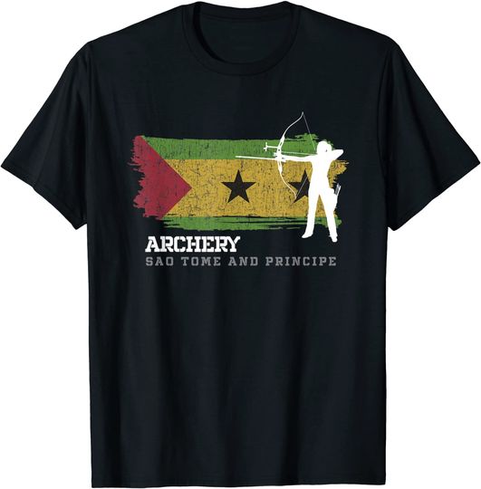 Sao Tome & Principe Archery Girl Retro Flag T Shirt