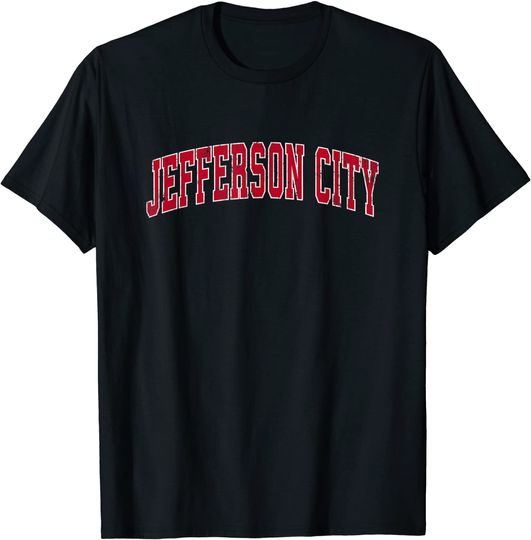 Jefferson City Missouri MO Vintage Sports Design Red Design T-Shirt