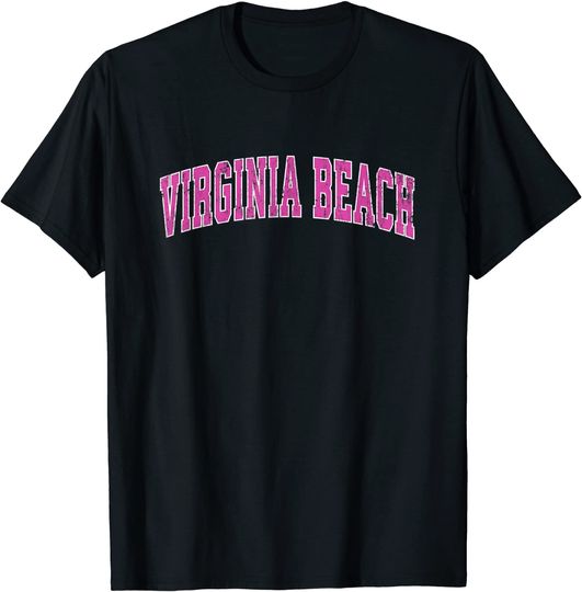 Virginia Beach Vintage Sports Pink T-Shirt