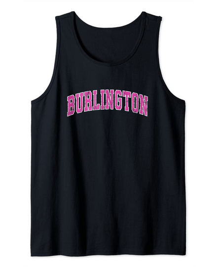 Burlington Wisconsin Vintage Sports Pink Tank Top