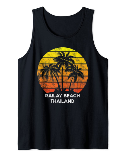 Railay beach Thailand Beach Palm Tree Tank Top