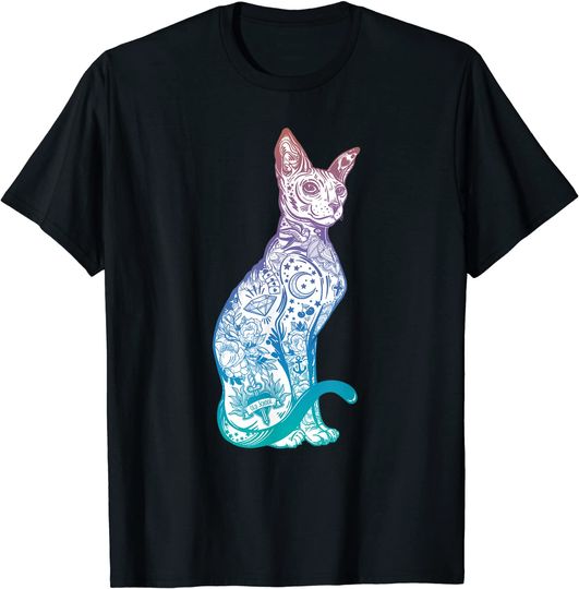 Stay Weird Pastel Goth Sphynx Cat T Shirt