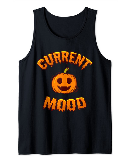 Funny Halloween Cute Pumpkin Jack O Lantern Current Mood Tank Top