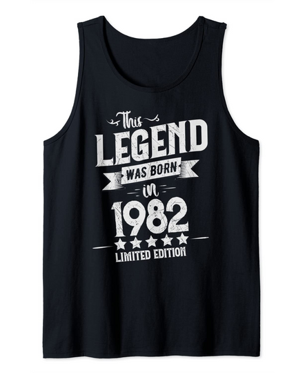 Vintage 1982 40th Birthday Gift, Legend was Born Tank Top