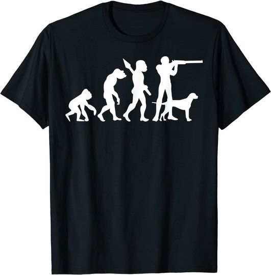 Hunter Hunting Dog Hunt Gun Rifle Sports Evolution Funny T-Shirt