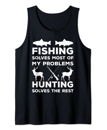Fishing And Hunting Funny Humor Hunter Cool Christmas Tank Top