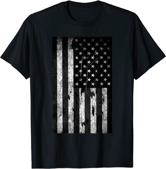 Mens Black American Flag T-Shirt