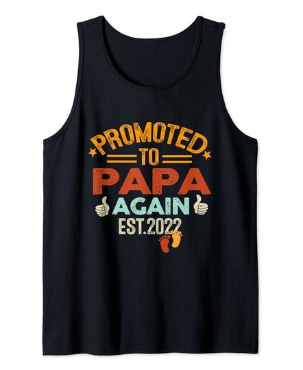 Promoted To Papa Again Est 2022 Vintage Tank Top