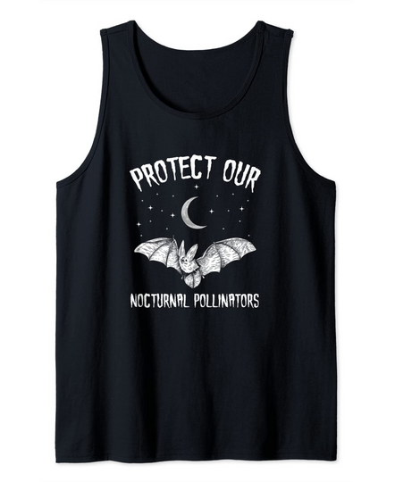 Protect Our Nocturnal Pollinators Clothes Halloween Bat Tank Top