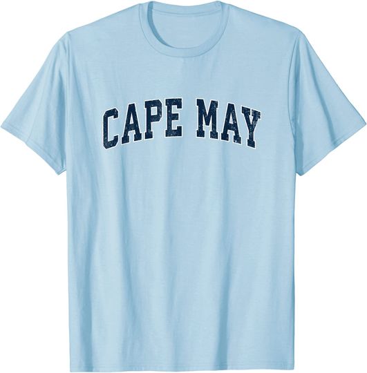Cape May New Jersey NJ Vintage Sports Design Navy Design T-Shirt