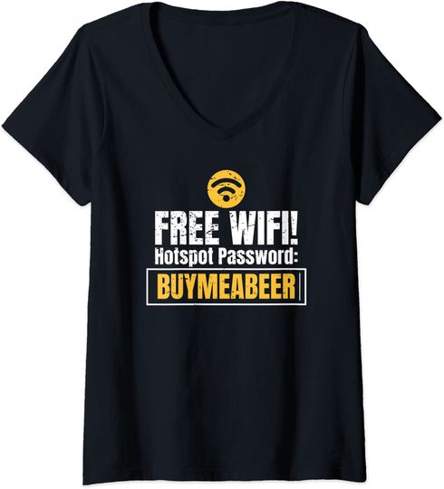 Free Wifi Password Buy Me A Beer Alcohol Humor T-shirt