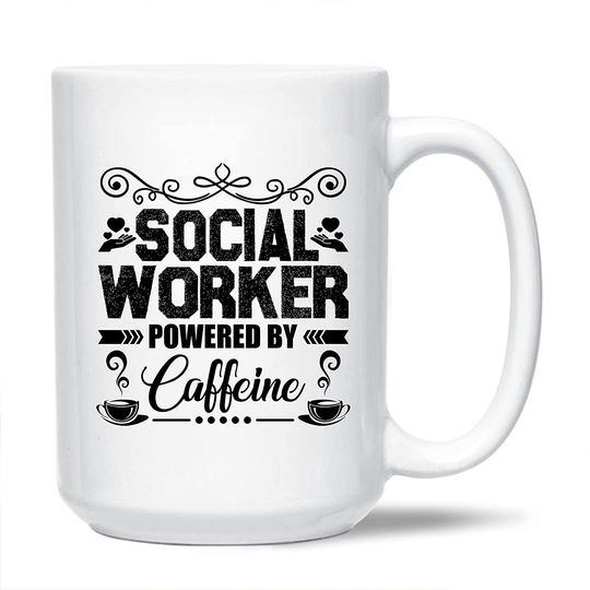 Social Worker Powered By Caffeine Coffee Mug