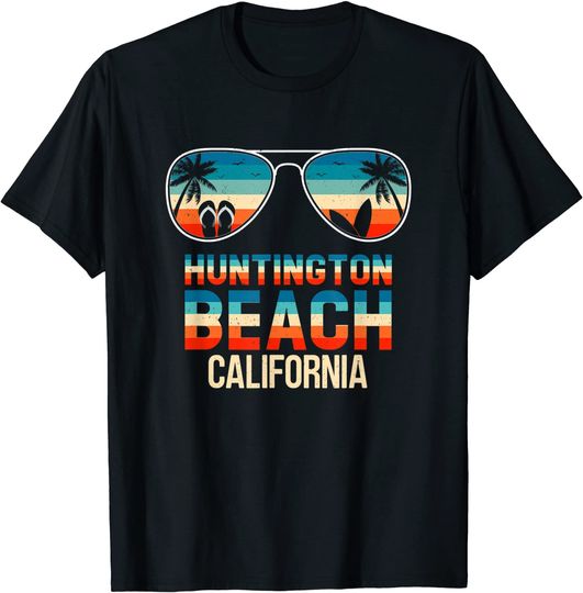 Huntington Beach California Retro 80s Vintage Surfing T-Shirt