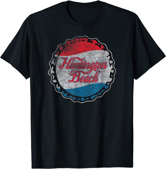 Huntington Beach Soda Pop Cola Logo Style Bottle Cap T-Shirt