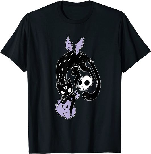 Kawaii Black Spynx Cat Black Metal Nu Goth Occult Emo Punk T-Shirt