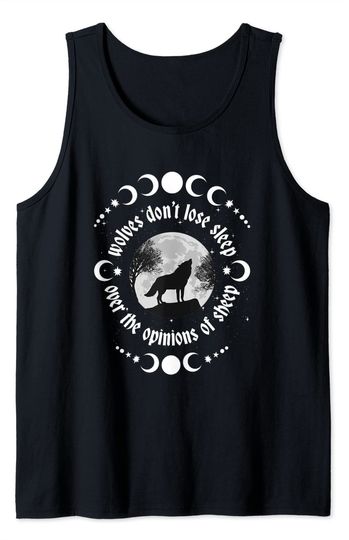 Goth Emo Dark Aesthetic Wolves Don't Lose Sleep Gothic Tank Top