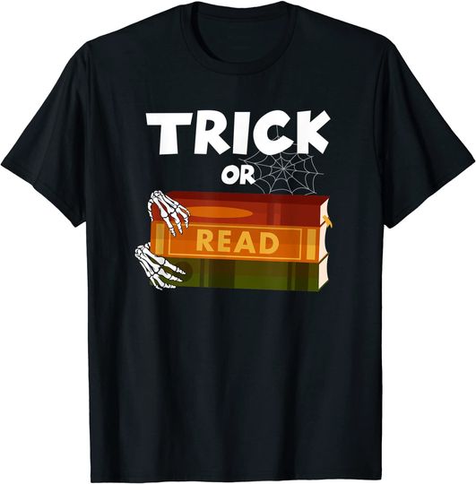 Trick or Read Librarian Halloween Bookworm T-Shirt