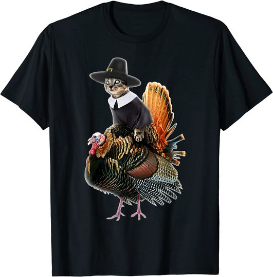 Thanksgiving Cat Pilgrim T-Shirt