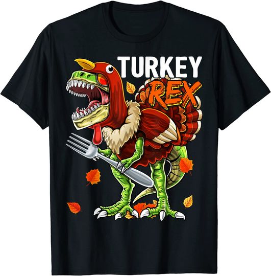 Thanksgiving T Rex Dinosaur Turkey Costume Kids Gift Boys T-Shirt