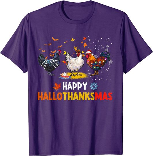 Chicken Halloween Happy HalloThanksMas Autumn Thanksgiving T-Shirt