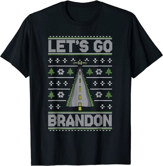 Let's Go Brandon Air Plane U.S. Force Army Ugly Xmas T-Shirt