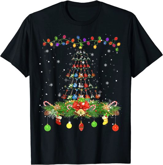 Guitar Christmas Tree Musician Xmas T-Shirt