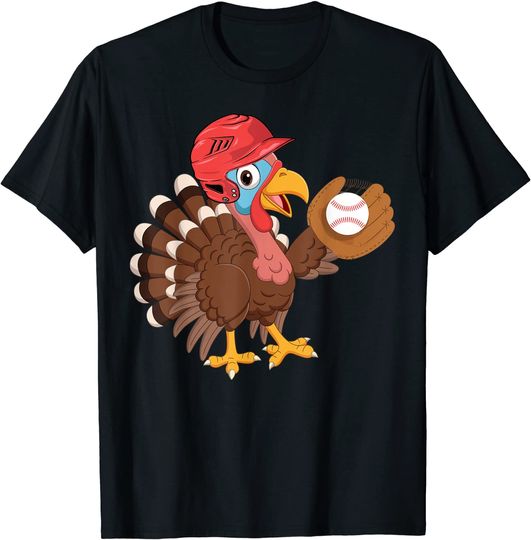 Thanksgiving Baseball Turkey Thanksgiving Baseball Player T-Shirt