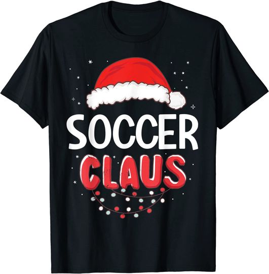 Soccer Santa Claus Christmas Matching T-Shirt