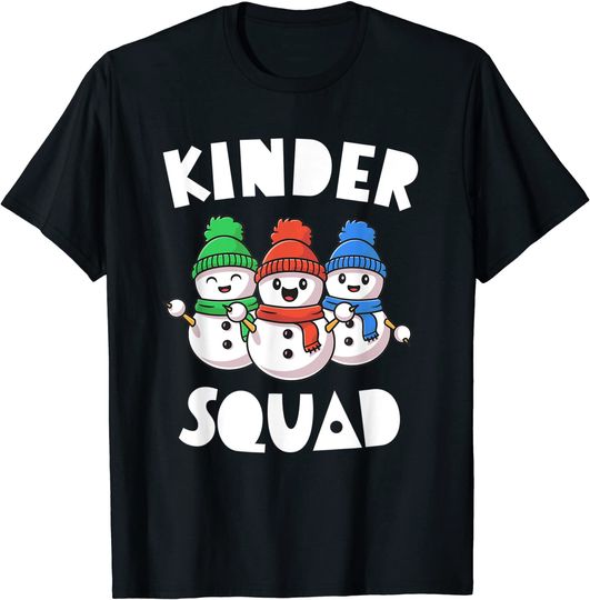 Kinder Squad Kindergarten Christmas Teacher Snowmies T-Shirt